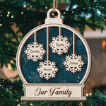 Custom Name Christmas Family Gifts - Personalized 2 Layers Ornament