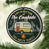Life Is Better At The Campsite - Personalized Custom Round Shaped Wood Christmas Ornament