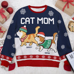 Custom Name Cat Mom Christmas Gifts for Women - Personalized Sweatshirt