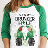 She Is My Drunker Half - Gift For Besties, Personalized St. Patrick's Day Unisex Raglan Shirt