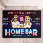 Custom Name Home Bar Couple Gifts - Personalized Doormat