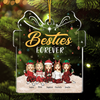Friends Always Better Together - Bestie Personalized Custom Ornament - Acrylic Gift Box Shaped - Christmas Gift For Best Friends, BFF, Sisters
