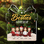 Custom Name Christmas Besties Gifts for Friends - Personalized Ornament