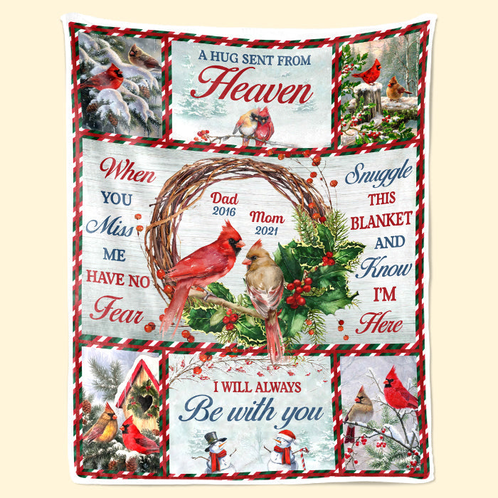 Snuggle This Blanket & Know We're Here - Memorial Personalized Custom Blanket - Sympathy Gift, Christmas Gift For Family Members