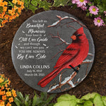 Custom Name Cardinal Memorial Garden Decor - Personalized Memorial Stone