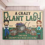 Custom Name Crazy Plant Lady Couple Gifts - Personalized Doormat