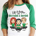 Custom Name Brothers and Sisters Gifts - Personalized Raglan Shirt