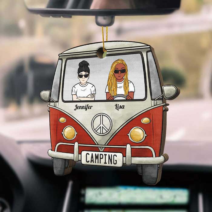 Home Is Where You Park It - Gift For Camping Couples, Personalized Custom Car Shaped Wood Christmas Ornament