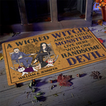 Custom Name Witch Family Halloween Decor - Personalized Doormat