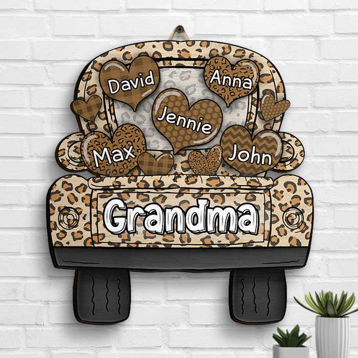 Custom Name Grandma Family Gifts - Personalized Wood Sign