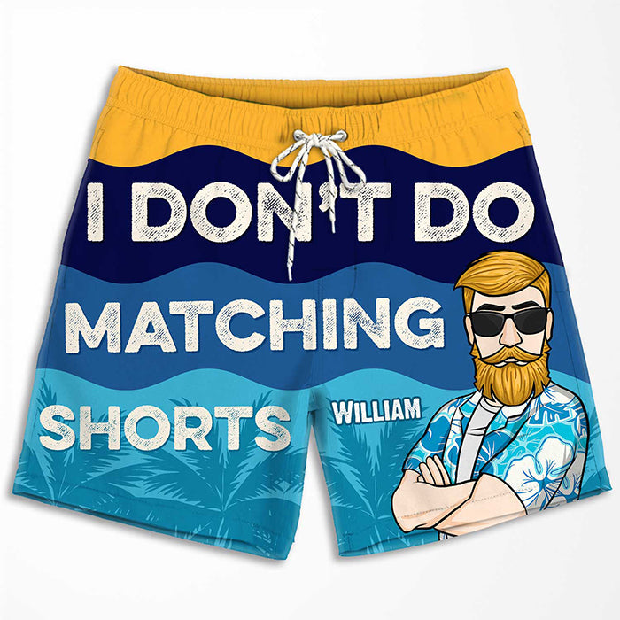 Couple Matching I Do - Personalized Couple Beach Shorts - Gift For Couples, Husband Wife