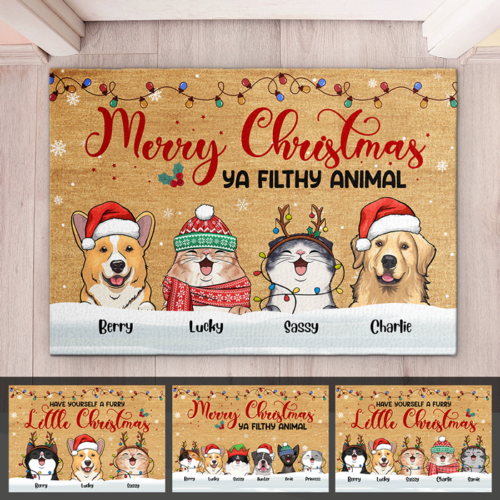 Custom Funny Christmas Pet Gifts for Dog and Cat Lovers - Personalized Doormat