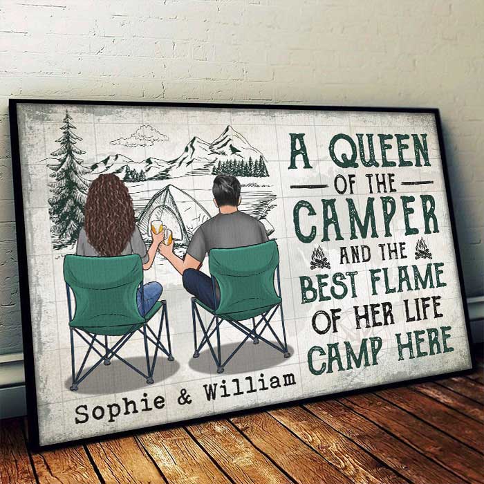 Custom Name Camping Couple Decor - Personalized Poster