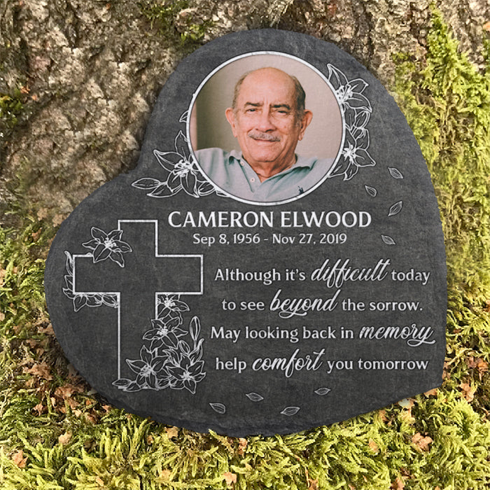 See Beyond The Sorrow - Personalized Memorial Stone, Human Grave Marker - Upload Image, Memorial Gift, Sympathy Gift
