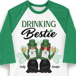 Custom Name St. Patrick's Drinking Bestie Gifts for Women - Personalized Raglan Shirt