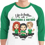 Custom Name Brothers and Sisters Gifts - Personalized Raglan Shirt