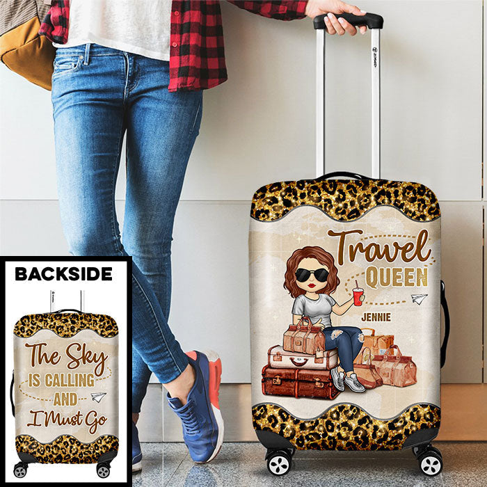 Custom Name Travel Queen Gifts for Women - Personalized Luggage Cover