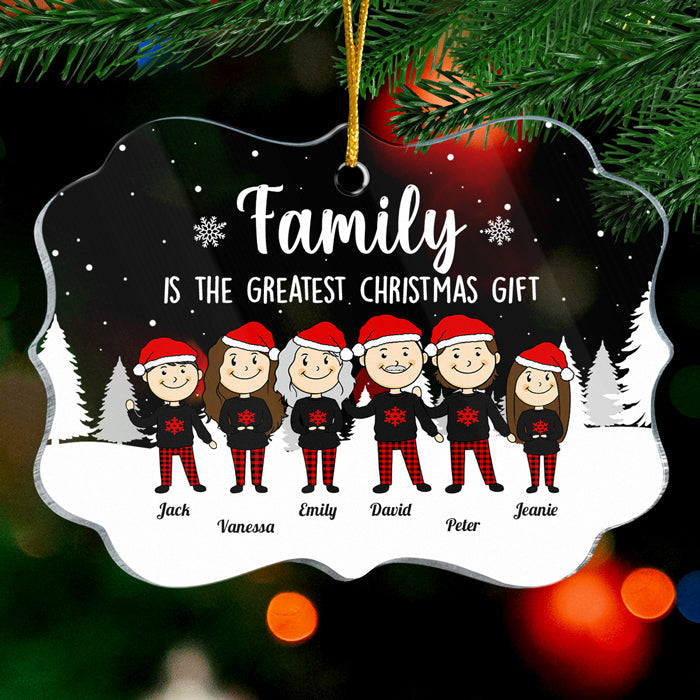 Family Is The Best - Personalized Custom Benelux Shaped Acrylic Christmas Ornament - Gift For Family, Christmas Gift