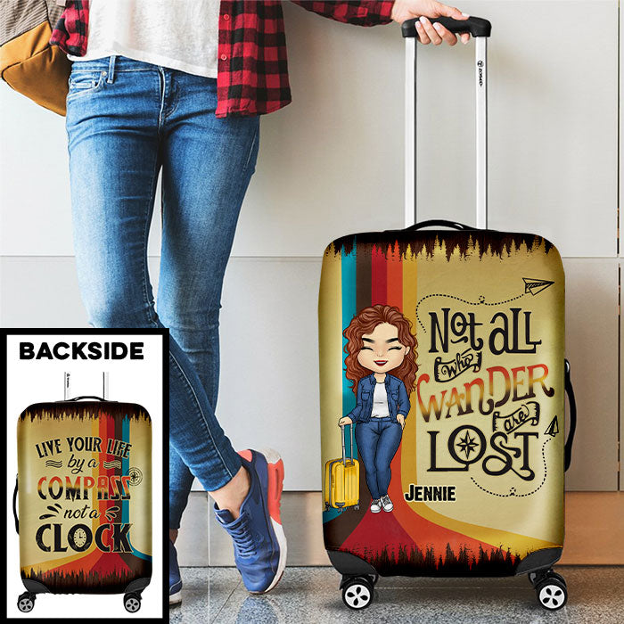 Custom Name Wanderlust Travel Gifts for Women - Personalized Luggage Cover