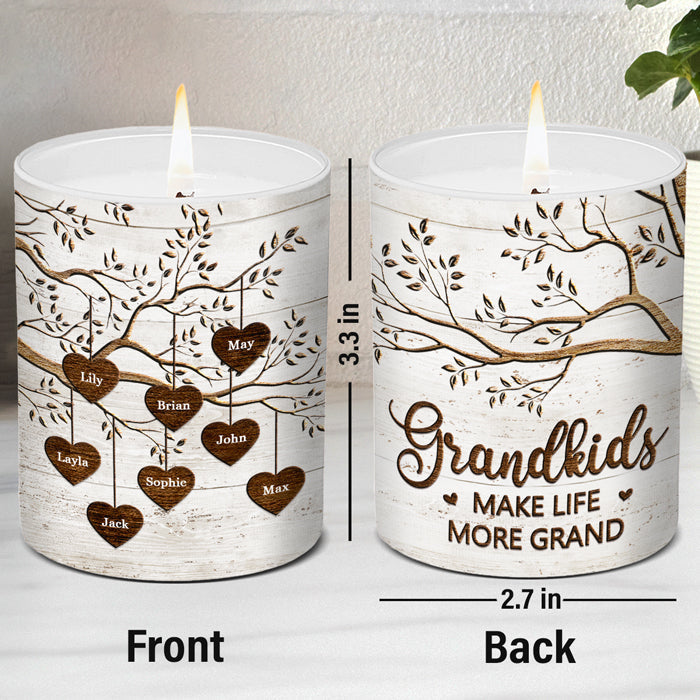 Custom Grandkids Name Tree Gifts for Grandparents - Personalized Scented Candle