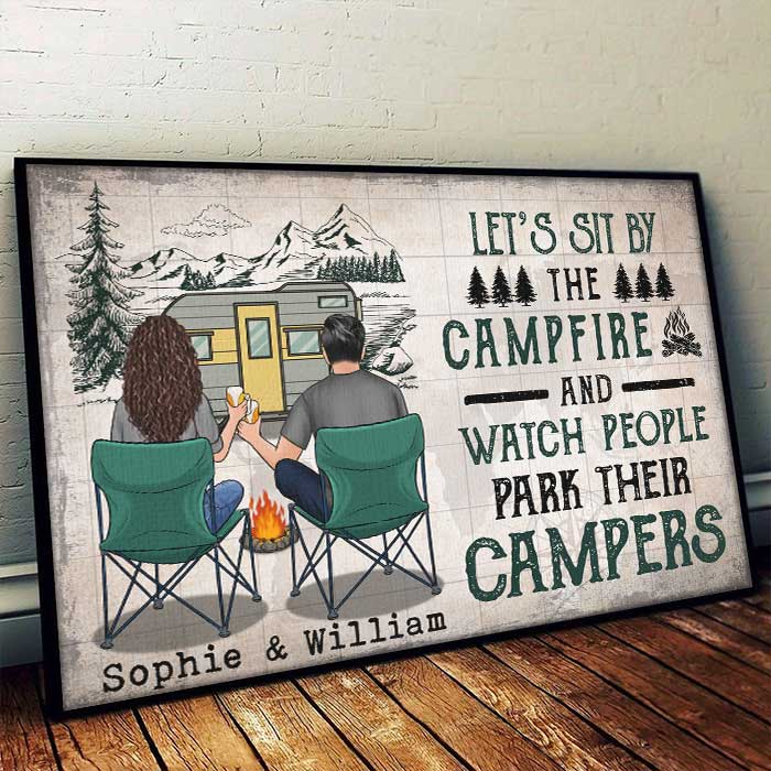 Custom Name Camping Couple Gifts - Personalized Poster