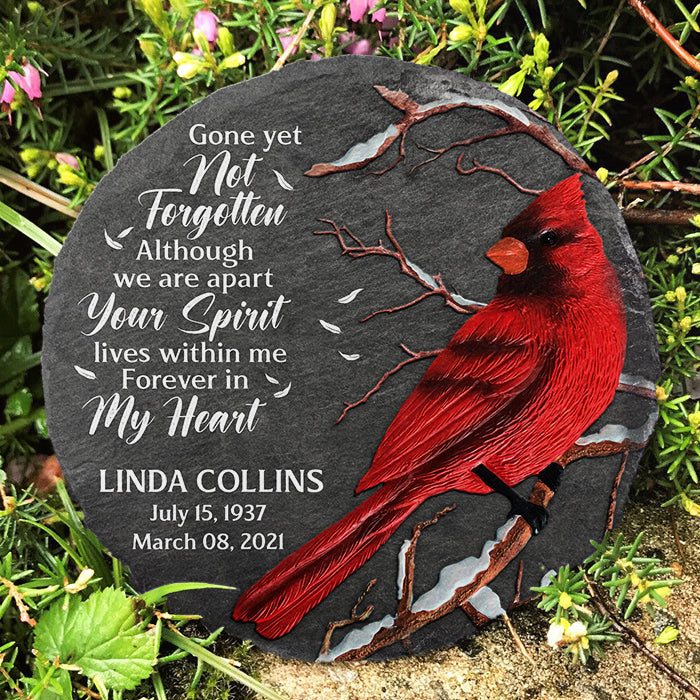 Custom Name Cardinal Memorial Decor - Personalized Memorial Stone