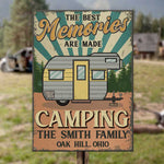 Custom Family Camping Memories Gifts - Personalized Metal Sign