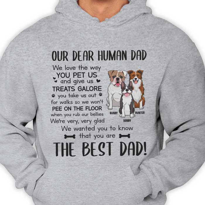 To My Dear Human Dad - Personalized Unisex T-shirt, Hoodie - Gift For Dad, Gift For Father's Day
