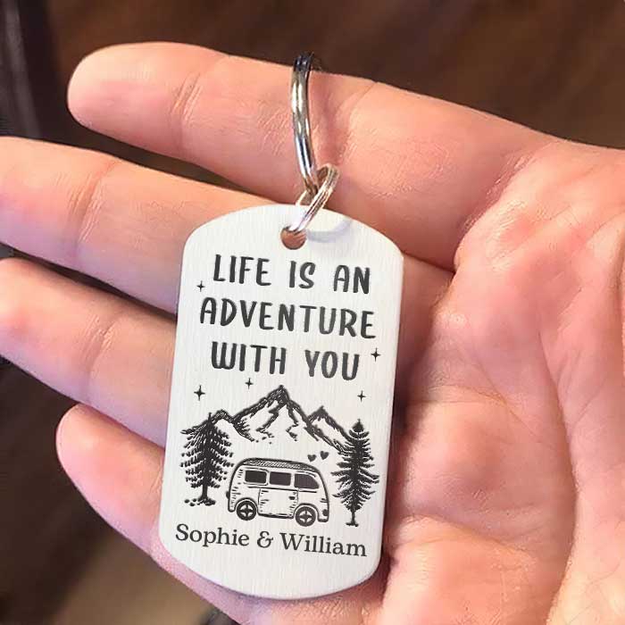 Custom Photo Life Is an Adventure with You Couples Gifts - Personalized Keychain