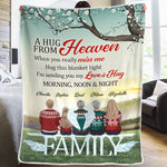 Custom Name Heaven Hug Memorial Family Gifts - Personalized Blanket