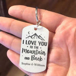 Custom Photo Mountain Love Gifts for Couples - Personalized Keychain