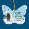The Moment Your Heart Stopped, Mine Changed Forever - Personalized Custom Butterfly Shaped Acrylic Christmas Ornament - Memorial Gift, Sympathy Gift, Christmas Gift