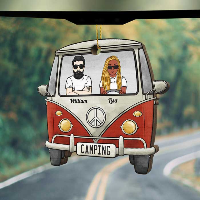 Home Is Where You Park It - Gift For Camping Couples, Personalized Custom Car Shaped Wood Christmas Ornament