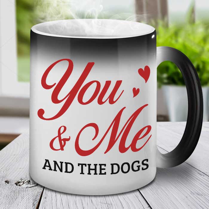 Custom Name Couple and Dog Gifts - Personalized Mugs