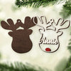 Reindeer Christmas - Personalized Custom Reindeer Face Shaped 2 Layered Wood Christmas Ornament - Christmas Gift