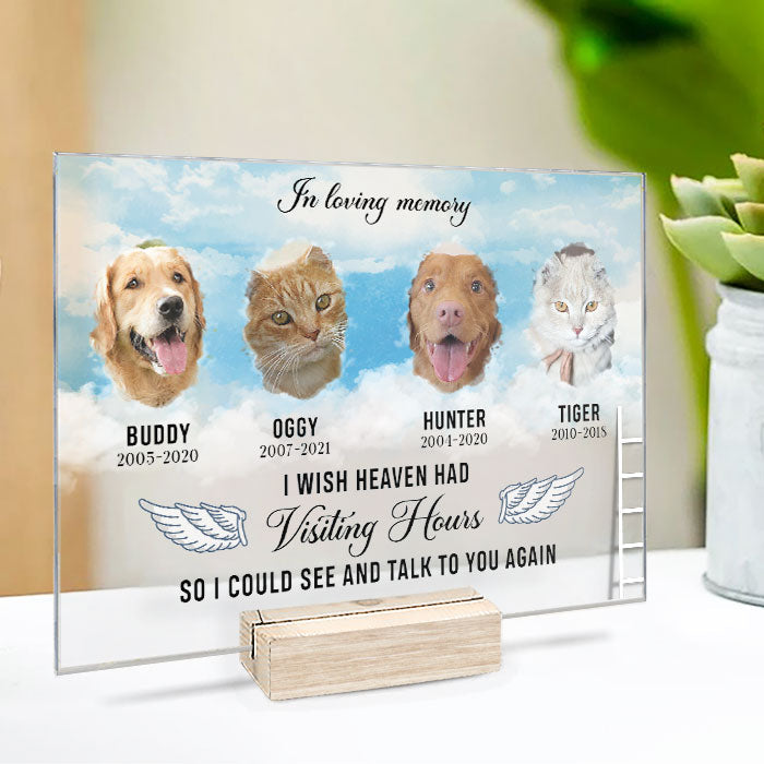 Custom Pet Photo Memorial Gifts for Pet Lovers - Personalized Acrylic Plaque