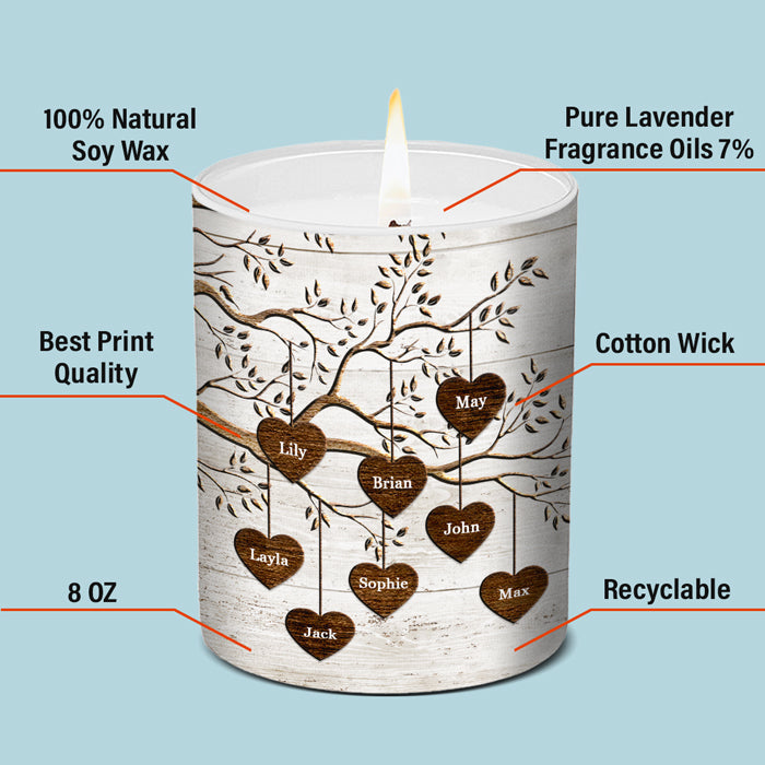Custom Grandkids Name Tree Gifts for Grandparents - Personalized Scented Candle