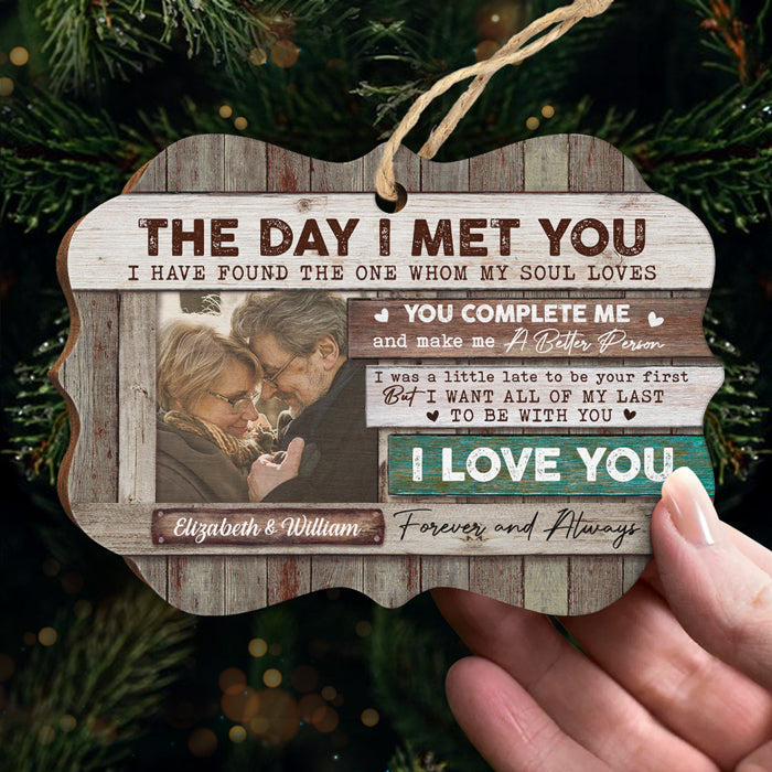 All Of My Last To Be With You - Personalized Custom Benelux Shaped Wood Photo Christmas Ornament - Upload Image, Gift For Couple, Husband Wife, Anniversary, Engagement, Wedding, Marriage Gift, Christmas Gift