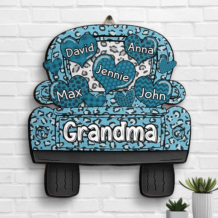 Custom Name Grandma Family Gifts - Personalized Wood Sign