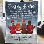 Custom Name Christmas Bestie Gifts for Women - Personalized Blanket