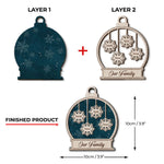 Custom Name Christmas Family Gifts - Personalized 2 Layers Ornament