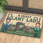 Custom Name Crazy Plant Lady Couple Gifts - Personalized Doormat