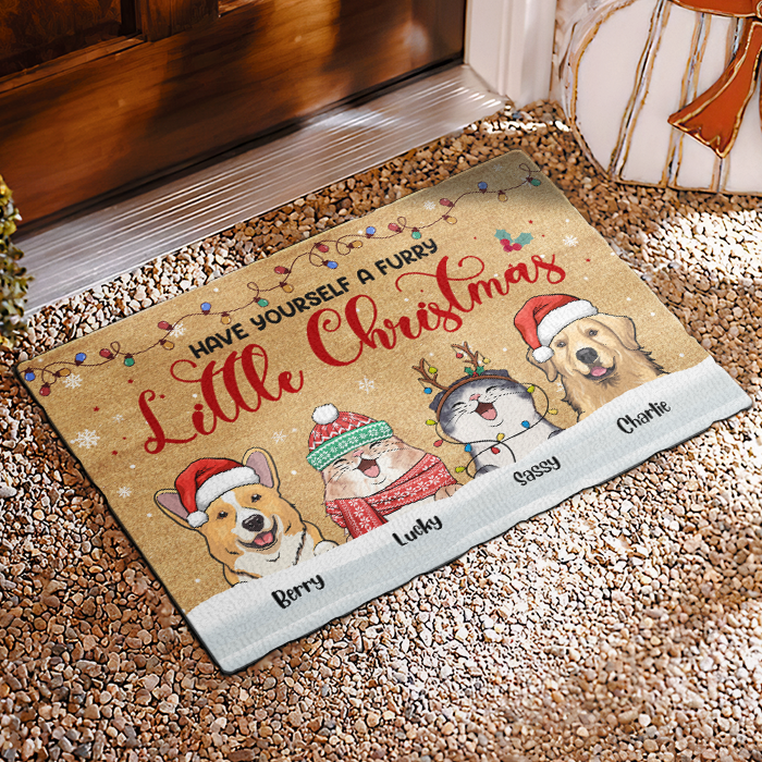 Custom Funny Christmas Pet Gifts for Dog and Cat Lovers - Personalized Doormat