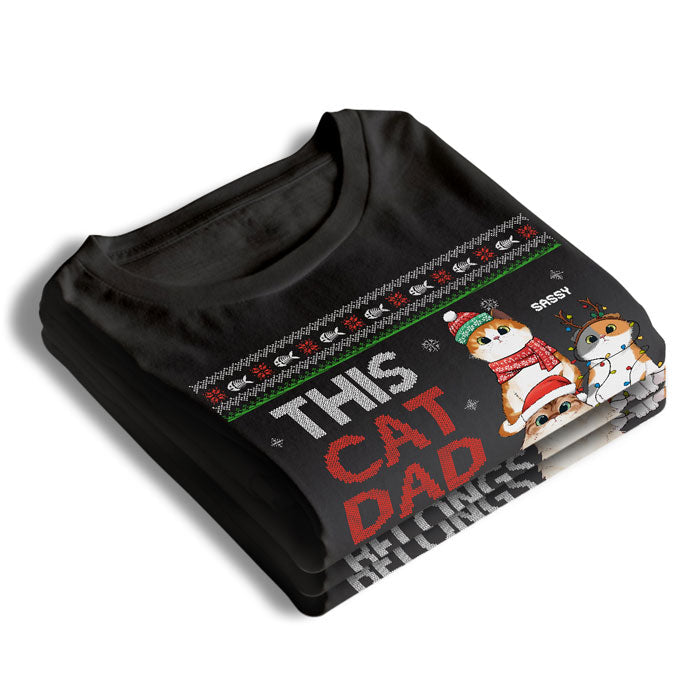 Custom Name Funny Christmas Cat Mom Gifts - Personalized Apparel