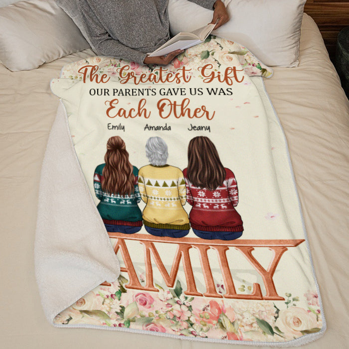 Custom Name Family Gifts for Sisters - Personalized Blanket