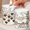 Grandkids Make Life More Grand - Family Personalized Custom Smokeless Scented Candle - Gift For Grandma, Grandpa