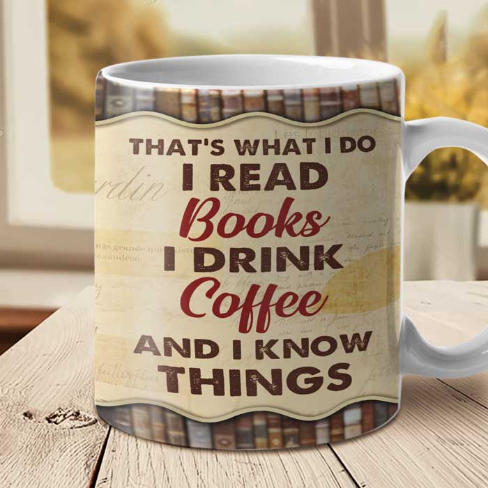 Custom Name Book Lover Gifts for Women - Personalized Mugs