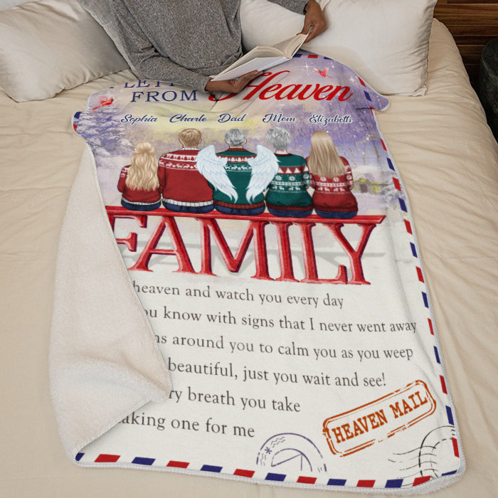 Custom Name Letter From Heaven Memorial Christmas Gifts - Personalized Blanket