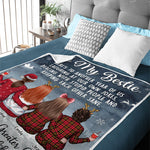 Custom Name Christmas Bestie Gifts for Women - Personalized Blanket