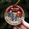 Annoying Each Other - Personalized Custom Round Shaped Ceramic Christmas Ornament - Gift For Couple, Husband Wife, Anniversary, Engagement, Wedding, Marriage Gift, Christmas Gift